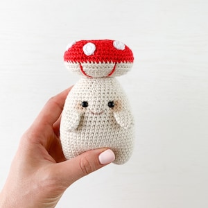 Crochet Mushroom Plush: Handmade Cotton Amigurumi Toy