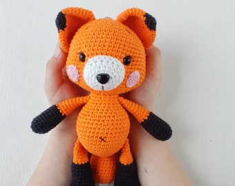 Gift for mom, Crochet  fox toy, fox plush, amigurumi fox doll, fox stuffed animal, woodland animals, woodland nursery, personalized gift