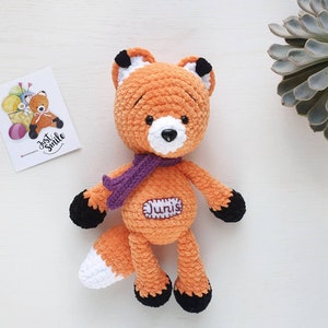 Crochet fox plush, amigurumi stuffed fox doll, fox stuffed animal, woodland animals, woodland nursery, woodland baby shower