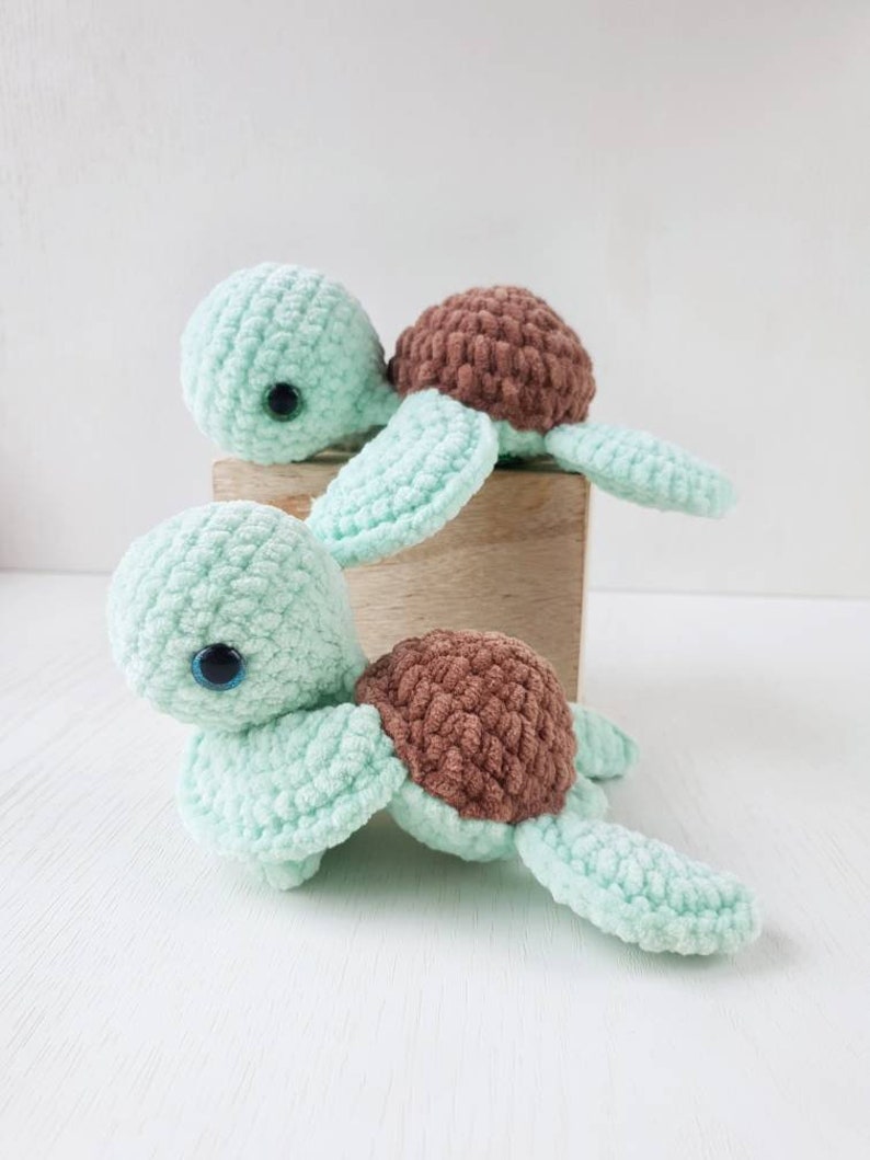 Easter gift, Crochet sea turtle, turtle lover gift, turtle baby shower, amigurumi knitted turtle, stuffed animal, nursery decor image 2