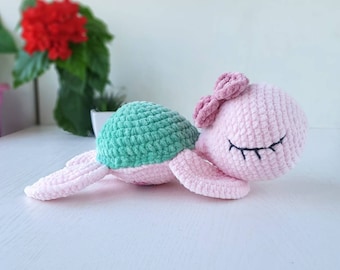 Crochet turtle toy, stuffed amigurumi turtle, Handmade turtle, Crochet sea animals, Nursery decor ocean turtle, birthday gifts