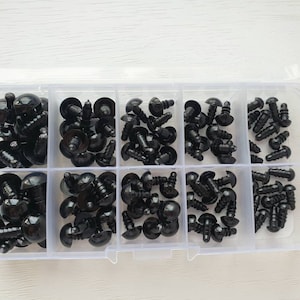 100pcs 6-12mm Black Plastic Safety Eyes For Teddy Bear Doll Puppet Crafts
