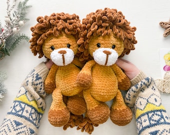 Crochet Lion Plush: Amigurumi Lion Toy, Safari Nursery Decor