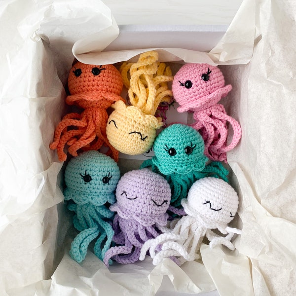 Crochet Baby Octopus toy, Mini Octopus, Octopus Amigurumi, Stuffed Octopus Toy, Crochet Jellyfish, School Graduation