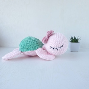 Turtle Amigurumi, Crochet turtle, stuffed amigurumi toy, Handmade turtle, Crochet sea animals, soft Sea Turtle, Nursery decor ocean turtle