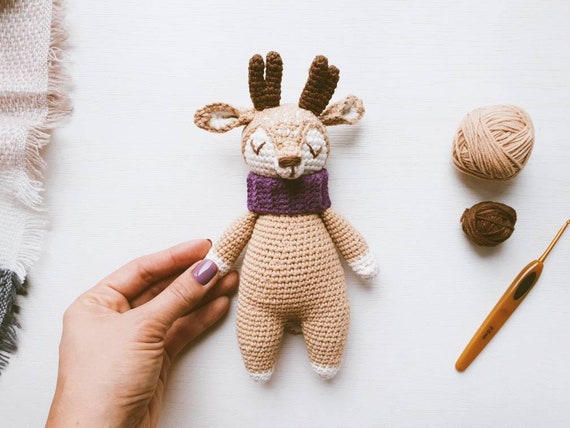 Hakeln Sie Hirsch Reh Schlafen Weihnachten Hirsch Puppe Etsy