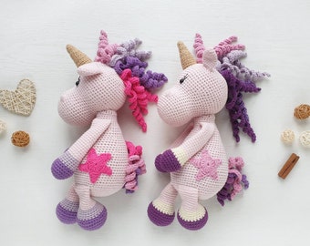Personalized crochet unicorn toy, plush unicorn doll, amigurumi stuffed unicorn, stuffed animal, unicorn gift, unicorn party, Newborn gift