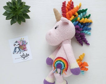 Crochet unicorn toy, amigurumi unicorn doll, stuffed unicorn plush, knitted unicorn, handmade kawaii unicorn, unicorn birthday