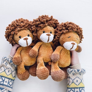 Custom plush toy, stuffed lion toy, knitted lion, lion amigurumi, lion plush, crochet amigurumi lion, jungle baby shower, jungle nursery