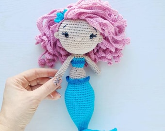 Crochet Mermaid Doll: Handmade Cotton Amigurumi Toy, Easter Gift