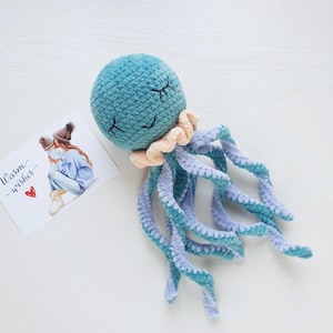 Baby boy gift, NICU octopus, Octopus toy for preemie, Crochet plush octopus,  nursery decor, Newborn gift, custom plush toy, mom gift