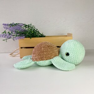 Easter gift, Crochet sea turtle, turtle lover gift, turtle baby shower, amigurumi knitted turtle, stuffed animal, nursery decor image 9