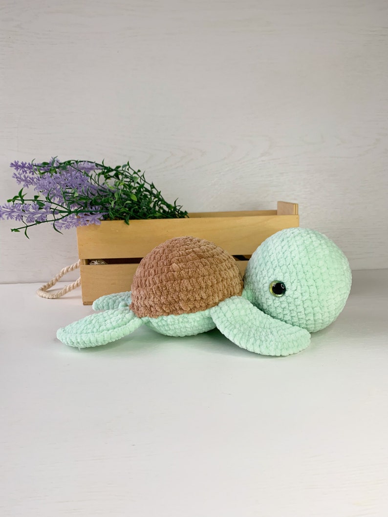 Easter gift, Crochet sea turtle, turtle lover gift, turtle baby shower, amigurumi knitted turtle, stuffed animal, nursery decor image 9