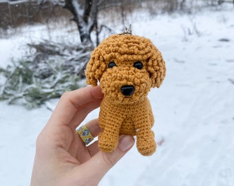 Maltipoo Stuffed Animal, Miniature Poodle crochet dog, Amigurumi Crochet Puppy, Fluffy Toy Poodle, Handmade Plush Dog, newborn toy gift