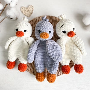 Baby shower gift, Duck Snuggler Lovey, Duck Nursery Decor, Duck Lovey for Babies, crochet duck, amigurumi snugglers, baby comforter