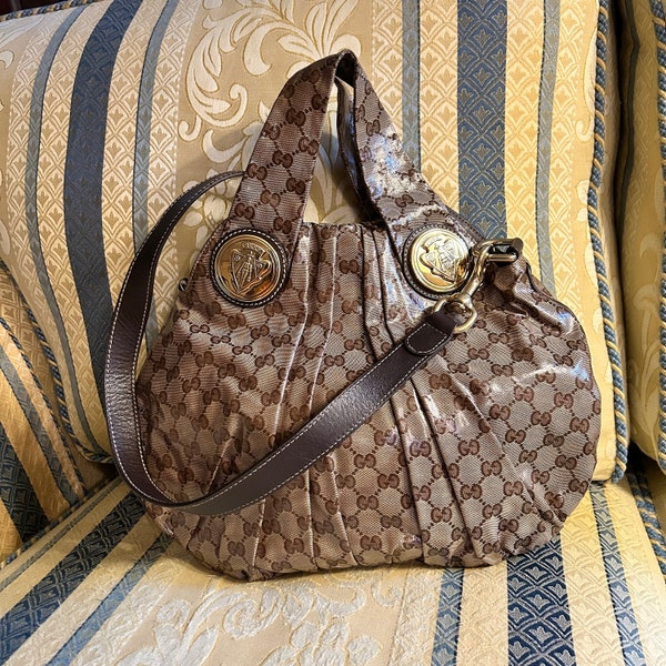 Gucci bag, Gucci, shoulder bag, vintage Gucci bag, brown bag, canvas bag