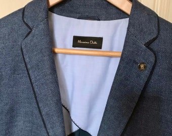 WOMAN jacket, MASSIMO DUTTI jacket, Blue jacket, 100% Linen jacket, light jacket, Linen, elegant jacket, women's clothing