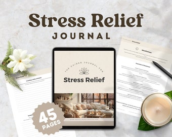 Guided Journal for Stress Relief | Self Care | Mindfulness Journal | Mental Health Journal | Feelings Journal | US Letter, PDF
