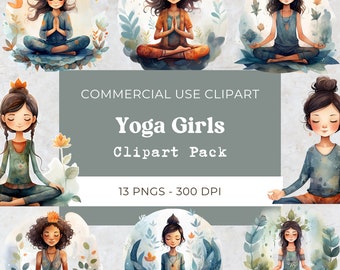 I Love Yoga Clipart, Yoga Girl Clipart, Boho Girl Spiritual, Yoga Png, Meditation Png, Instant Digital Download, Commercial Use, 13 Png