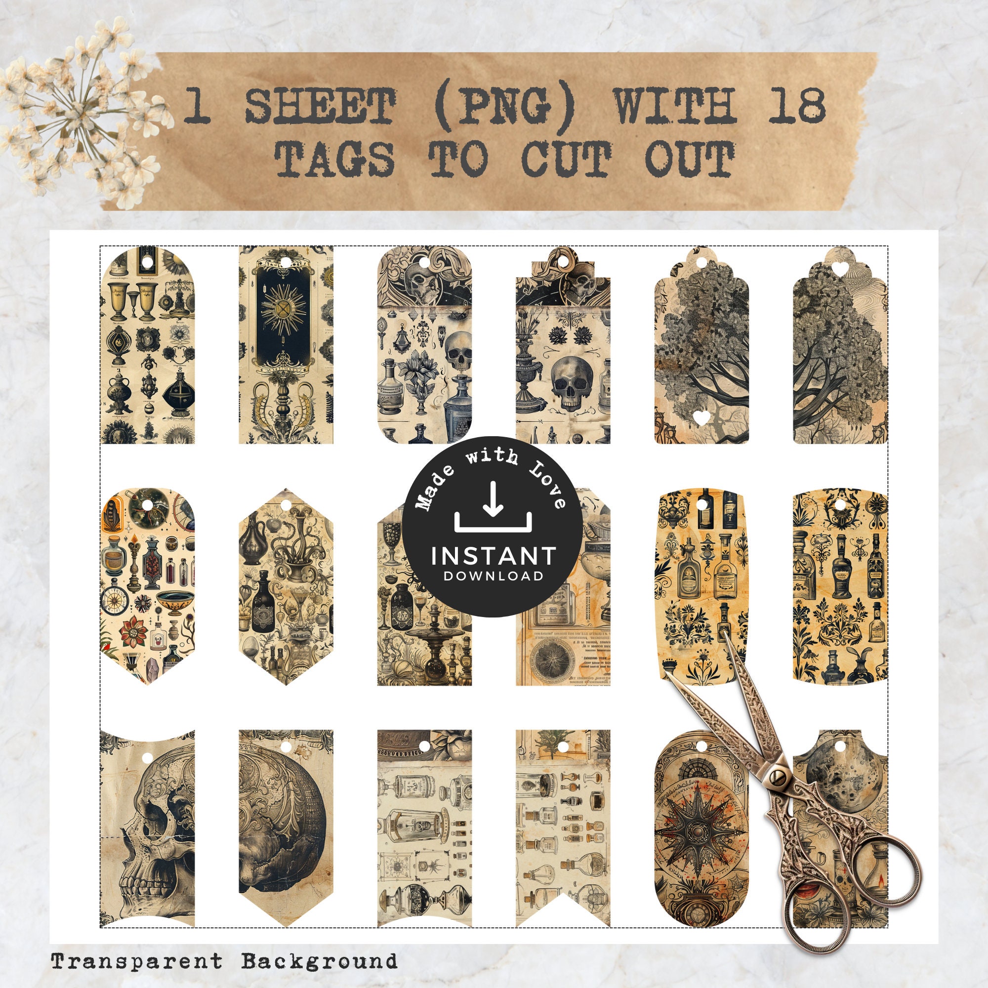 Gothic Apothecary Junk Journal Pages, 12 Dark Digital Journal Pages ...