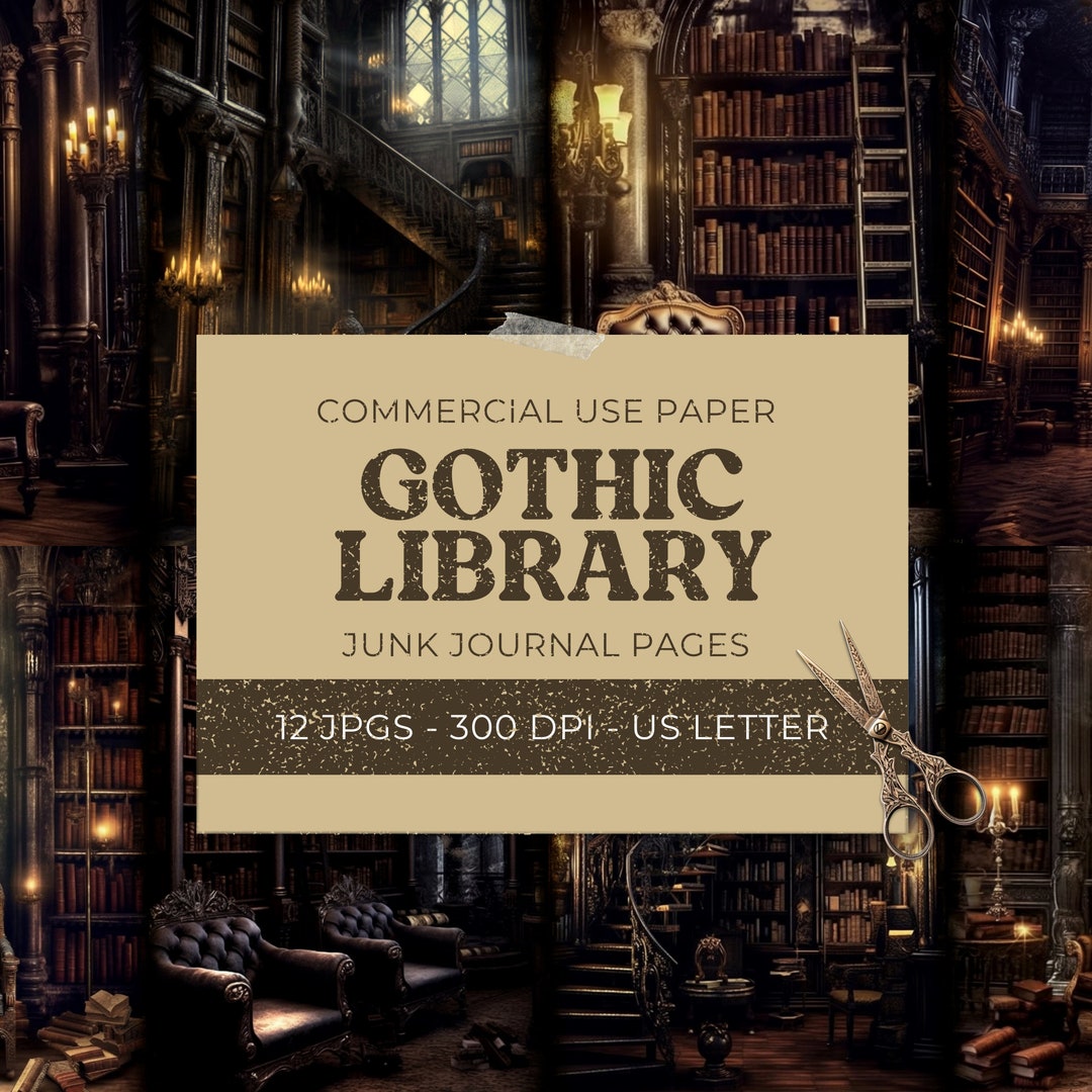 Dark Academia Junk Journal Kit, Gothic Library Junk Journal Page ...