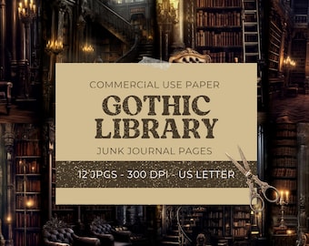 Dark Academia Junk Journal Kit, Gothic Bibliothek Junk Journal Seite, Fantasy Journal, Scrapbook Papier druckbare, Collage Sheet digitaler Download