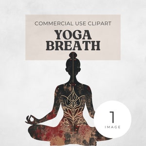 Yoga Breath Clipart | SINGLE IMAGE | for commercial use, Mindfulness ClipArt, Yoga Girl, Transparent PNGs, Meditation sticker