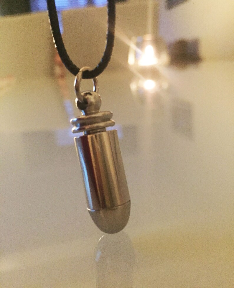 Stainless Steel Bullet Cremation Urn Memorial Pendant Etsy