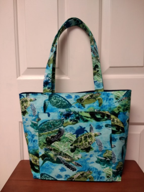sea turtle beach bag