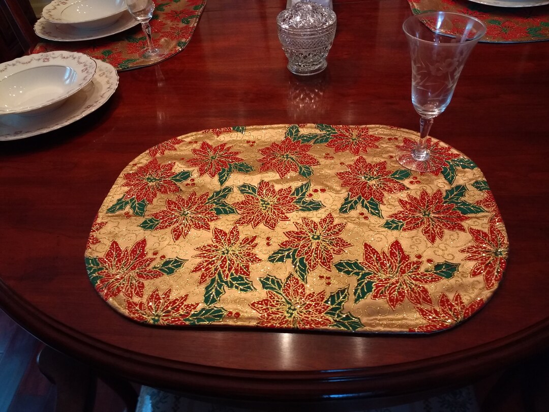 Poinsettia Placemats Etsy