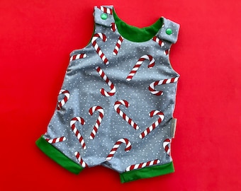 Mono tipo harem (pierna larga/corta) "Candy Cane" Ropa orgánica para bebés, niños pequeños, recién nacidos, baby shower