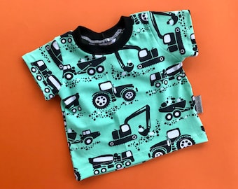 T Shirt (Long/Short Sleeve) "Tractors" Organic baby clothes, toddler clothing, newborn, baby shower, Boys Clothing,