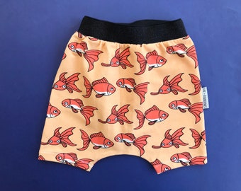 Harem Shorts "Goldfish" Organic baby clothes, toddler clothing, newborn, baby shower