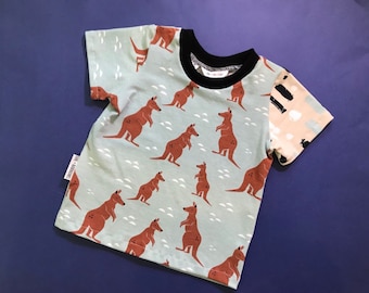 T Shirt (Short Sleeve) "Kangaroos" Organic baby clothes, toddler clothing, newborn, baby shower