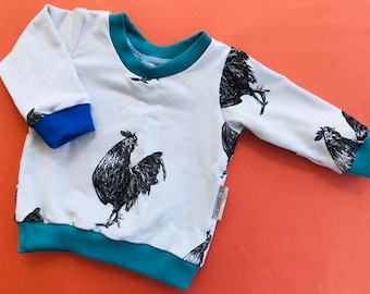 Jumper "Rooster" Organic baby clothes, toddler clothing, newborn, baby shower