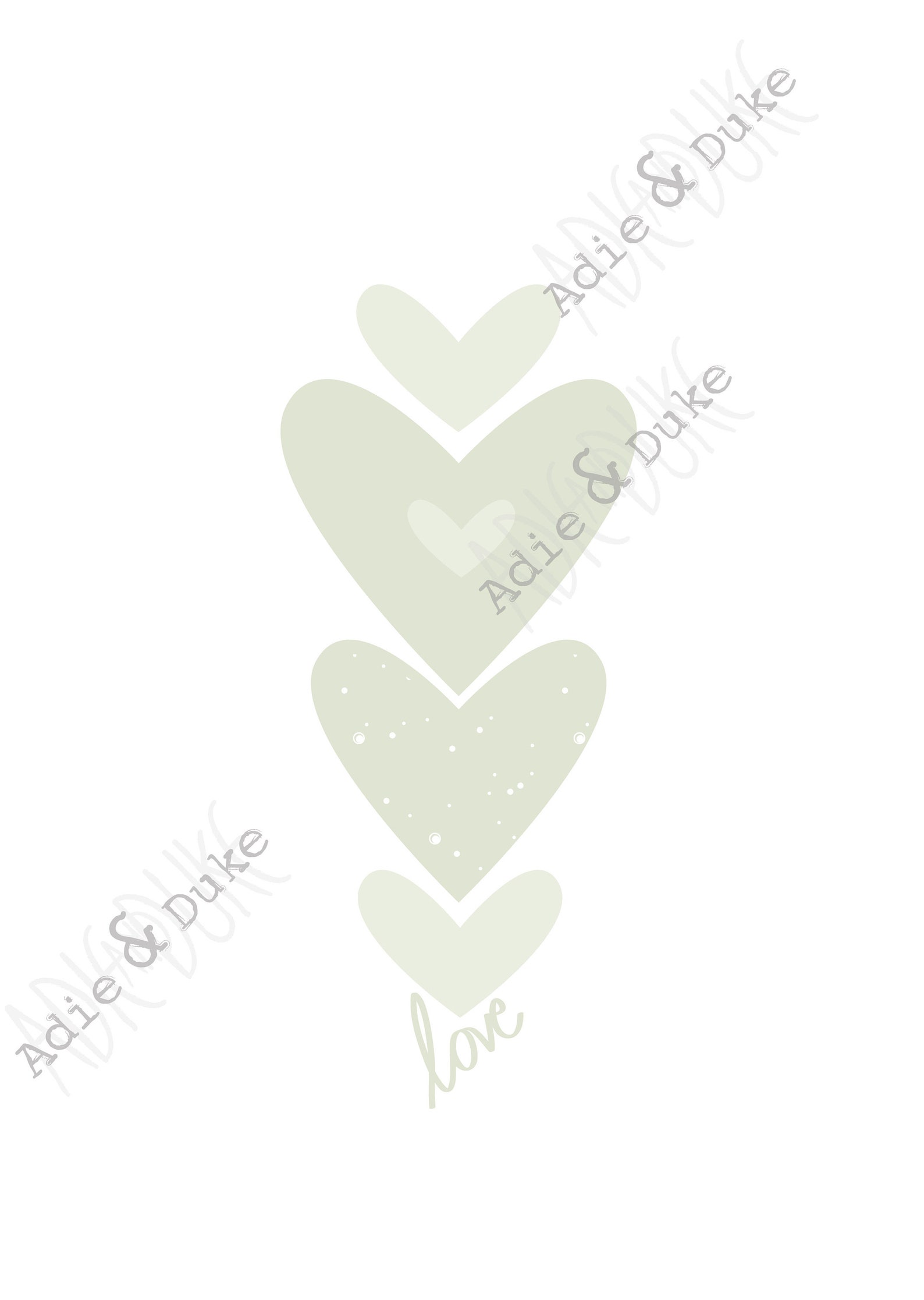 Hearts Print Light Sage Green Pastel Heart Wall Art Etsy