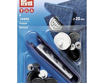 PRYM jeans buttons buttons jeans button 20 mm old iron with tool 622237