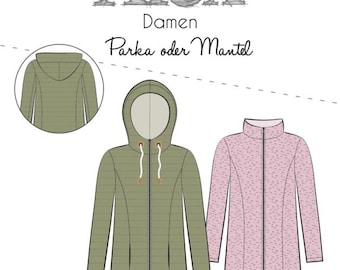 Papierschnittmuster Jacke/Mantel /Parka Alex Damen Größe 32-58 Fadenkäfer Nr. 74