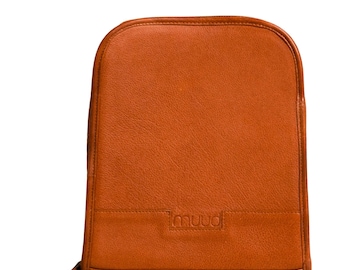 muud Voss high-quality leather case for knitting needles, color whiskey