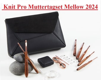Ideal zum Muttertag Knit Pro Häkelnadel Set Mellow Kupfer 3-6mm mit Holzgriff walnussfarben 30960
