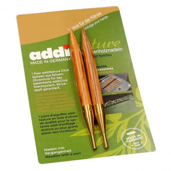 addi Click Nature Olive Wood GOLD Edition Interchangeable Knitting Needle set