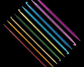 addi addiDuett farbig Häkelnadel farbig mit Stricknadelspitze 2 - 6mm 15cm
