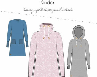 Papierschnittmuster Kleid  Fadenkäfer " Nieke Kinder " Gr. 74 -164 Nr. 02