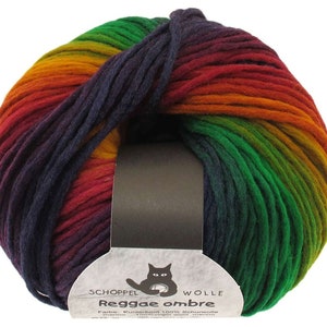 Euro159/kg Reggae ombre 50g Schoppel incroyablement doux Couleur 1505 Coloré