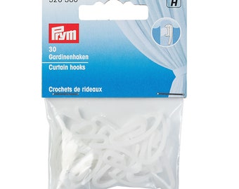 Prym crochets pour rideaux blanc 30 pièces À accrocher dans un ruban à rideaux 526380