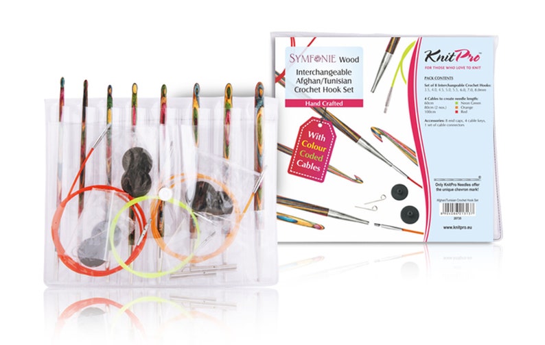 Interchangeable 20735 KnitPro Crochet Needle Set Afghan Tunisian Symfonie Wood