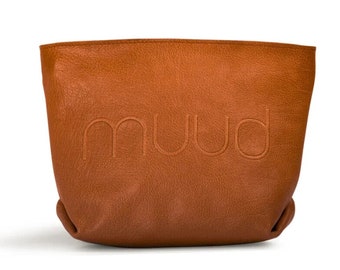 muud Laura make-up bag cosmetic bag handmade genuine leather whiskey