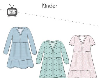 Papierschnittmuster Fadenkäfer Kleid Valentina Kinder Gr. 74-164 Nr. 93