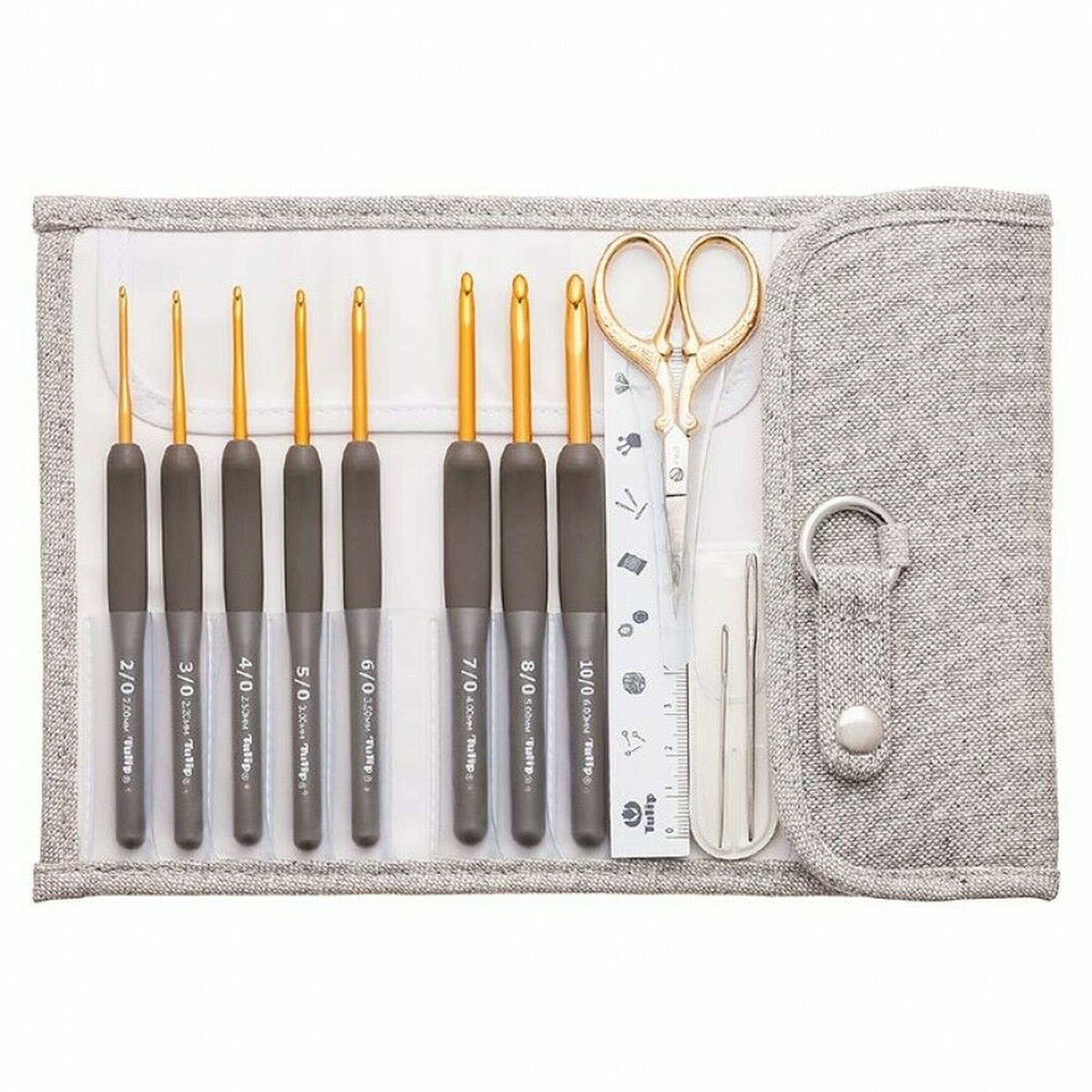 Tulip Classic 18 piece Crochet Hooks Set TCK-004 cream/pink