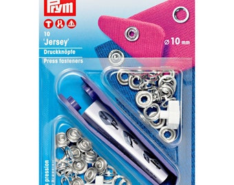 Prym Jersey Druckknopf 10mm silber mit Werkzeug 390107